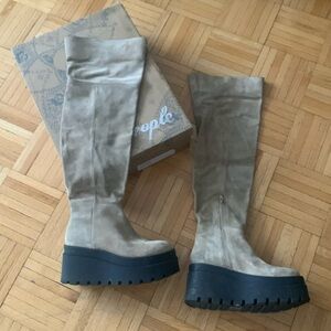 Free people London calling wedge over the knee boot 36.5